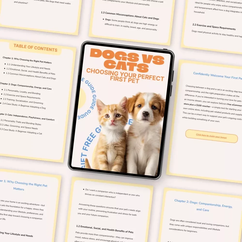 Dogs vs Cats: Choosing Your Perfect First Pet – Beginner-Friendly Guide for Dog vs Cat for Beginners, First-Time Pet Owners Digital Download