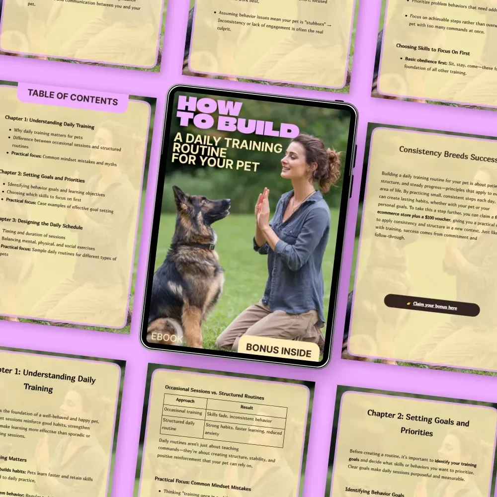 How to Build a Daily Training Routine for Your Pet | Practical eBook Guide on how to build daily training routine | Simple, Consistent, Stress-Free Pet Training