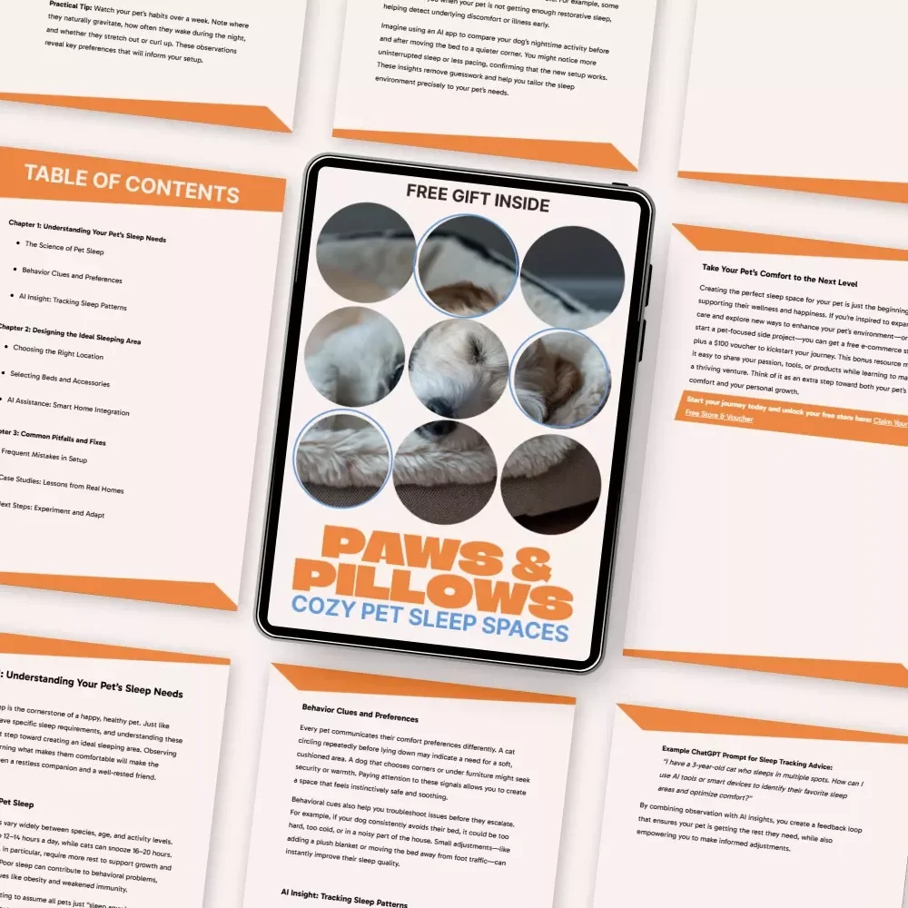 Paws & Pillows: Cozy Pet Sleep Spaces – Complete Guide for Pet Sleeping Area Setup, Comfort, Enrichment & Smart Home Tips (Digital Download)