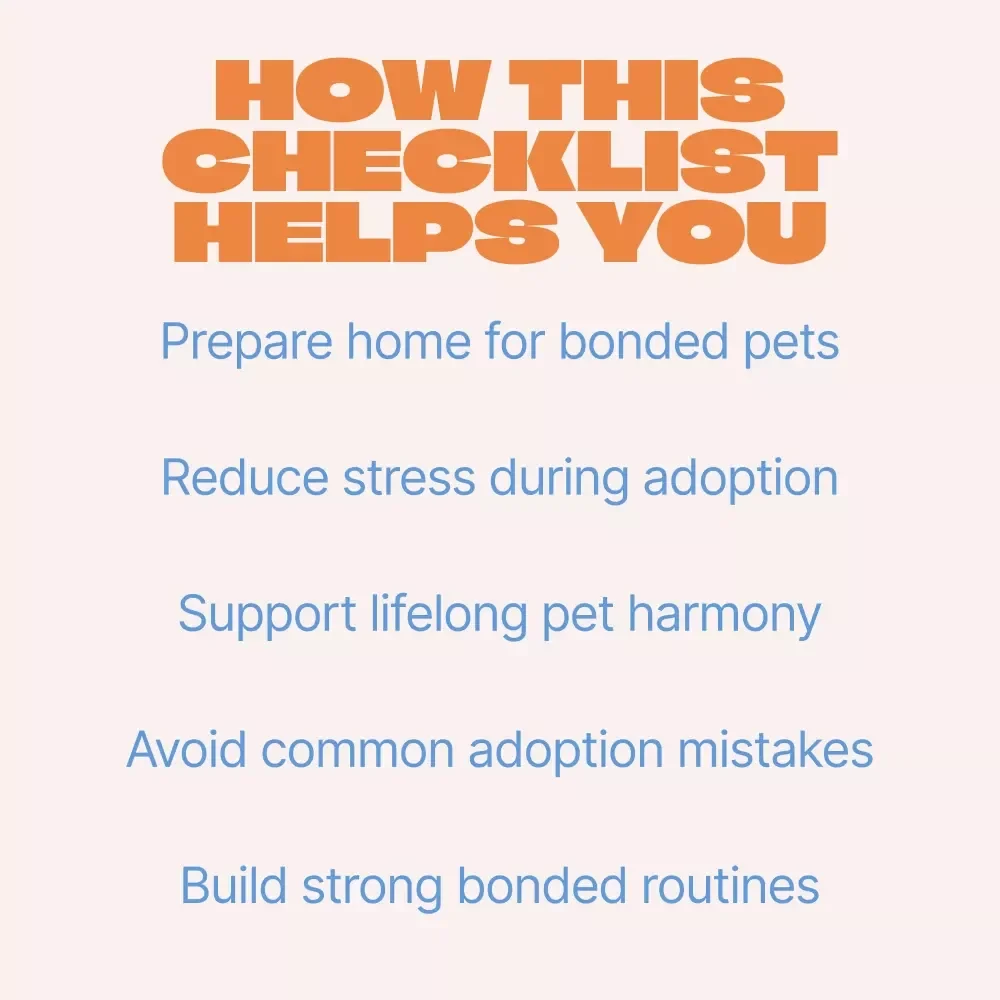 Double the Love: Bonded Pets Adoption Checklist | Essential Guide for Adopting Bonded Pets Together | Printable Digital Download