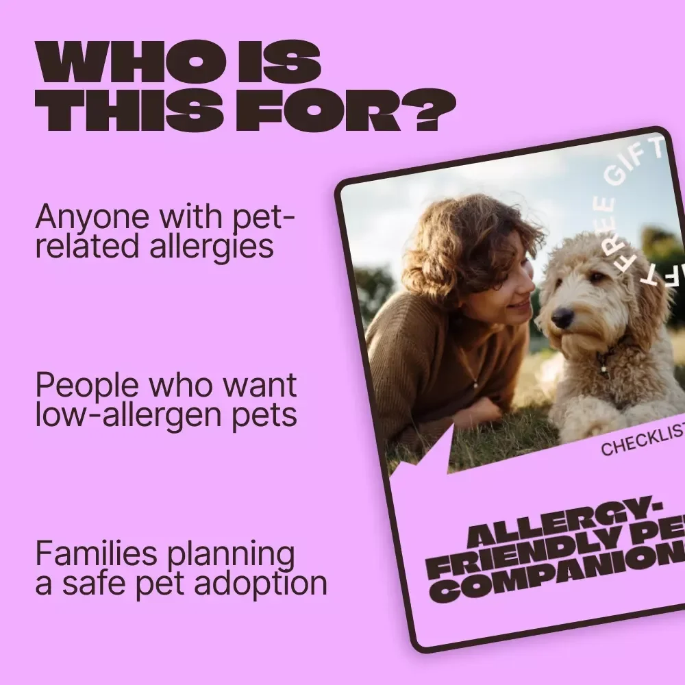 Allergy-Friendly Pet Companions – Easy Digital Checklist for Finding the best pets for allergies | Smart Pet Choice Guide