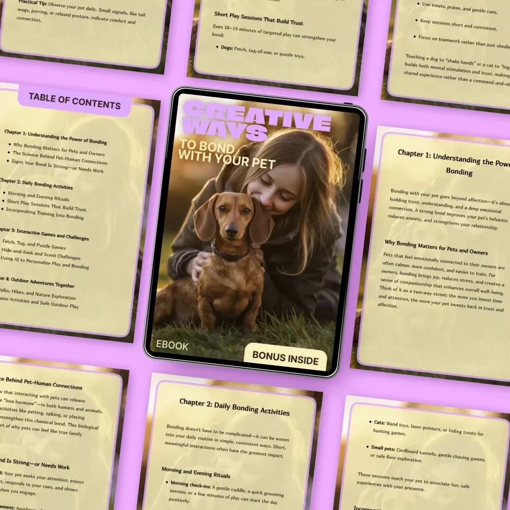Creative Ways to Bond with Your Pet – Digital Guide for Deeper Connection, Play Ideas & Understanding how much playtime pets need