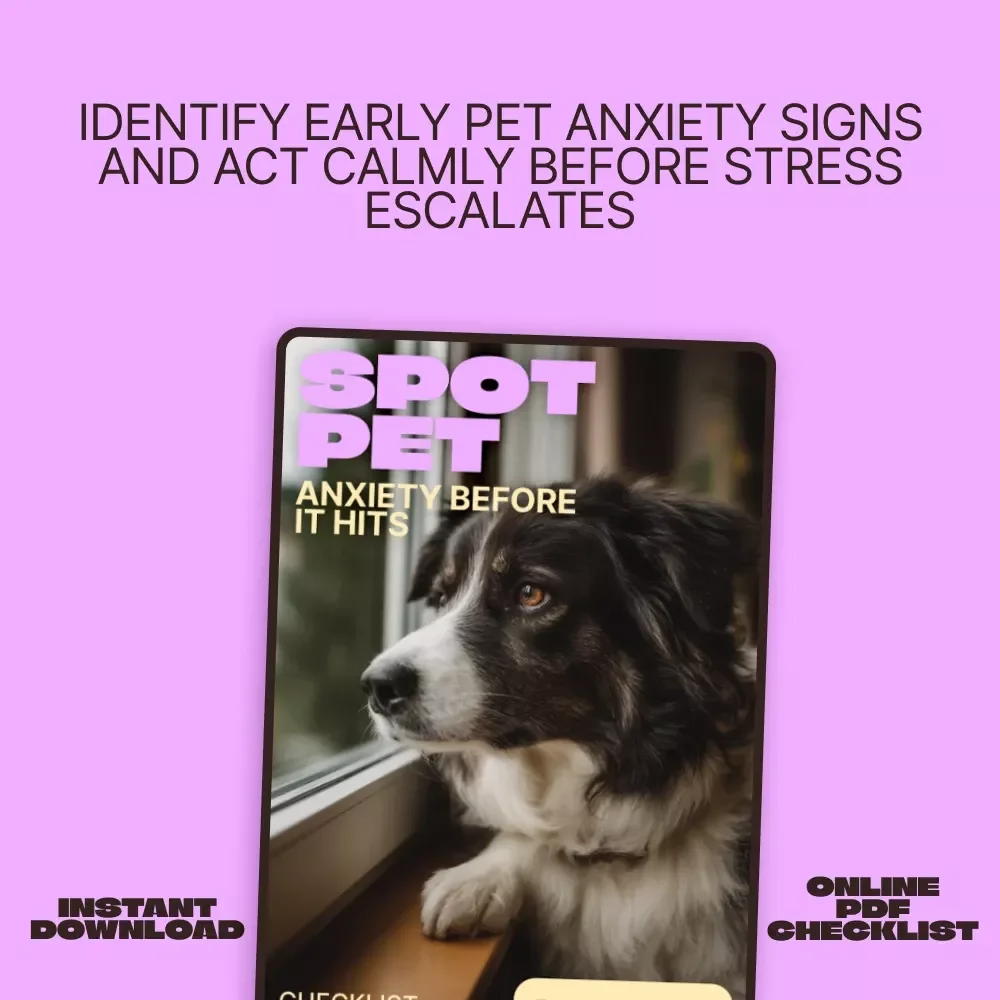 Spot Pet Anxiety Before It Hits | Printable Checklist for Early Signs of Anxiety in Pets | Pet Behavior Awareness Digital Download