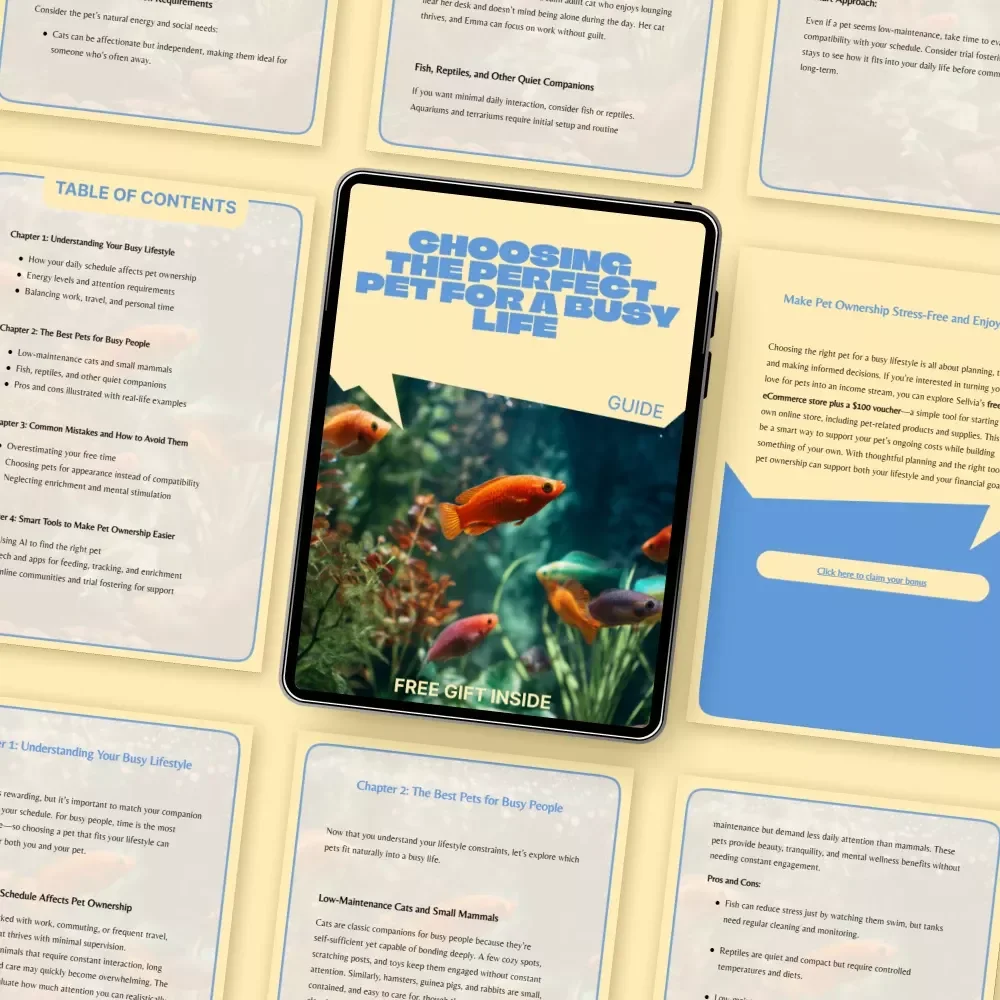 Choosing the Perfect Pet for a Busy Life – Smart Guide to Finding the best pet for busy people | Low-Maintenance Pets, Tools & Real-Life Tips