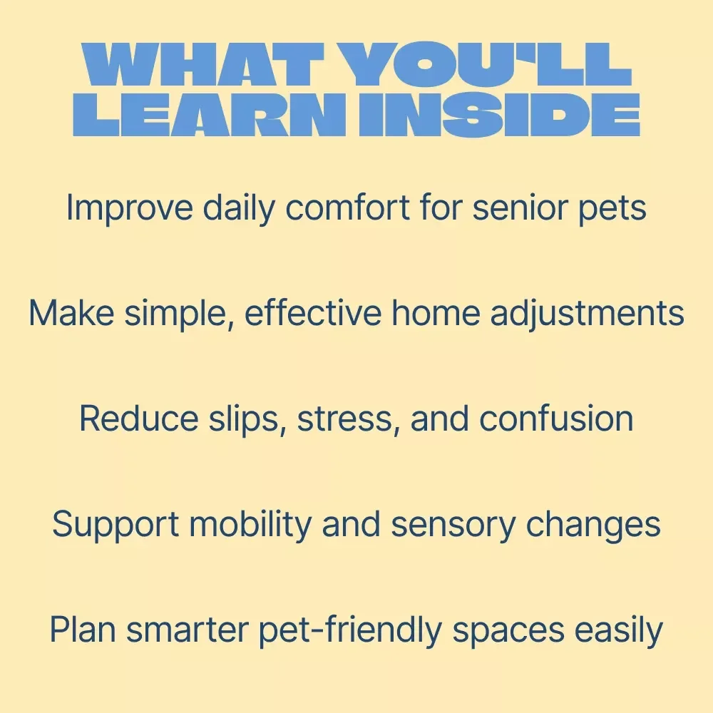Comfort Comes Home | Gentle Home Adjustments for Aging Pets Guide | Senior Dog & Cat Comfort, Easy Home Setup, Pet Care Digital Download