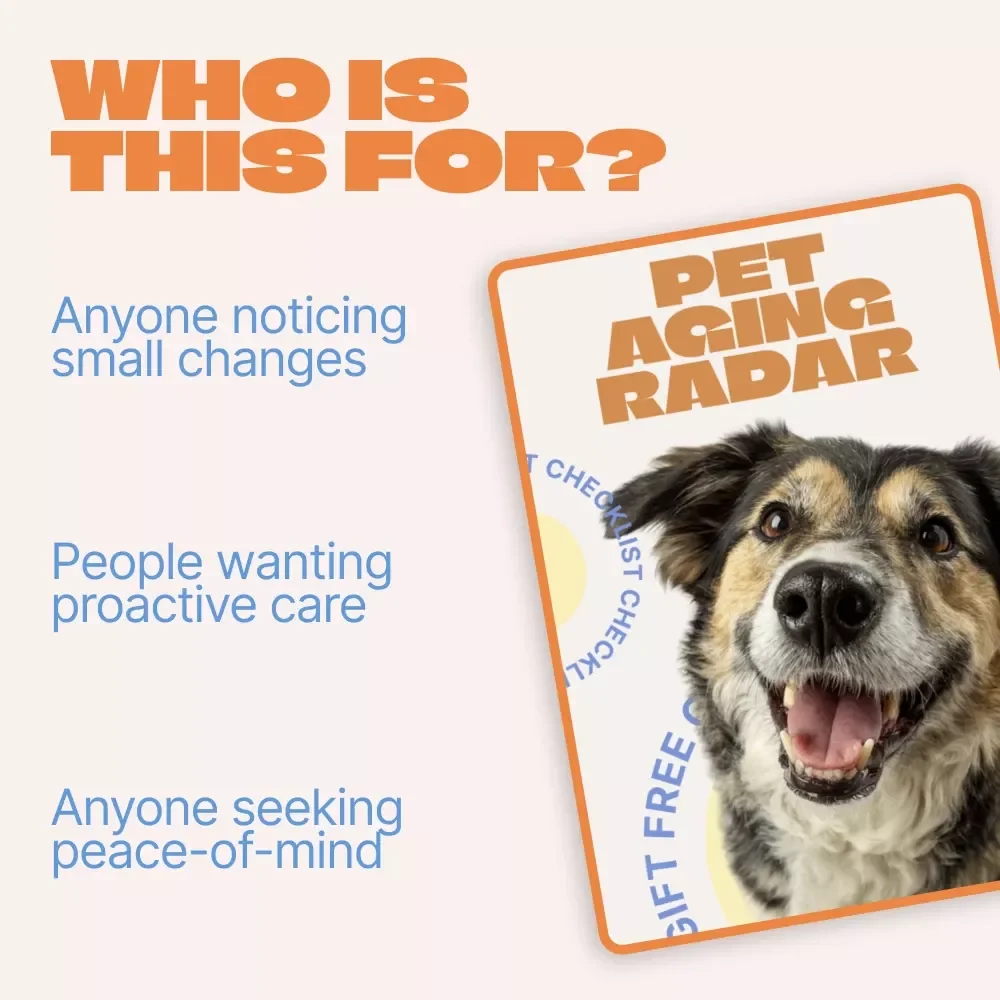 Pet Aging Radar | Printable Pet Aging Checklist | Easy Guide to Spot Signs of Aging in Pets | Senior Dog & Cat Care Download