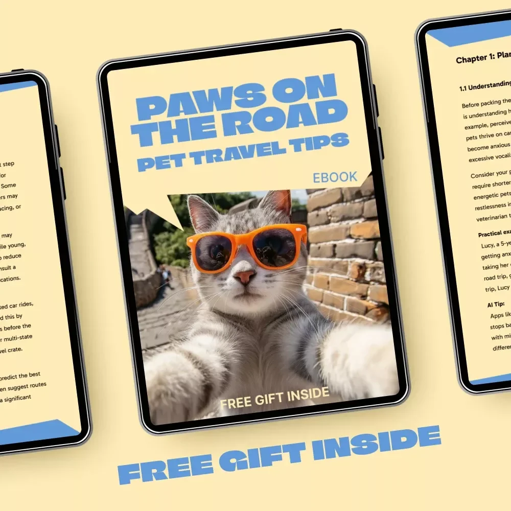 Paws on the Road: Pet Travel Tips – Ultimate Pet Travel Guide, Road Trip With Pets eBook, Digital Download for Stress-Free Adventures
