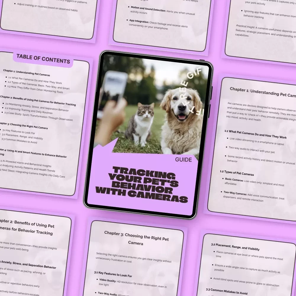 Tracking Your Pet’s Behavior with Cameras – Practical Guide to Pet Cameras for Behavior Tracking, Smart Monitoring & Training Insights (Digital Download)