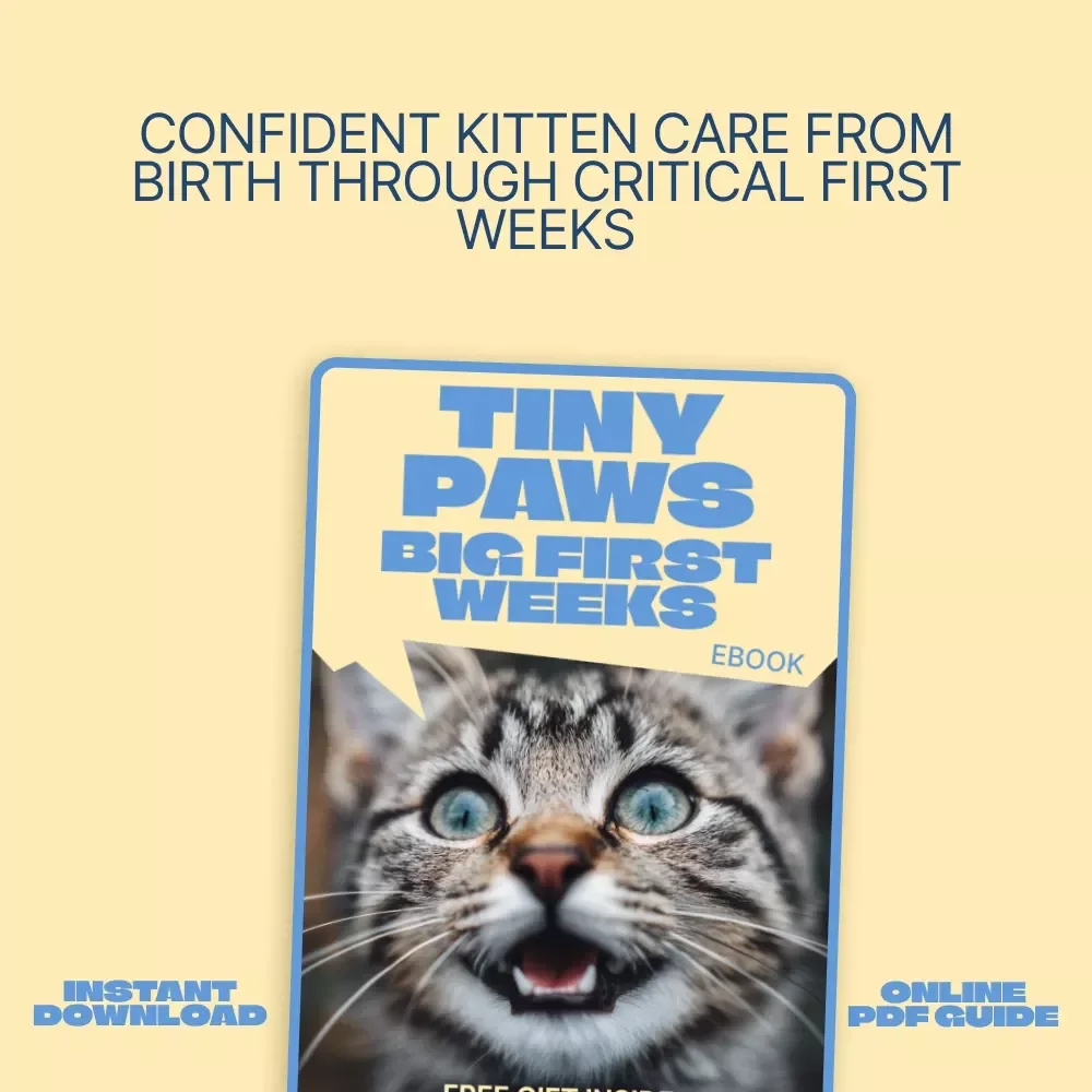 Tiny Paws, Big First Weeks – Kitten Care First 8 Weeks eBook Guide for Newborn Kittens, Feeding, Health & Early Development