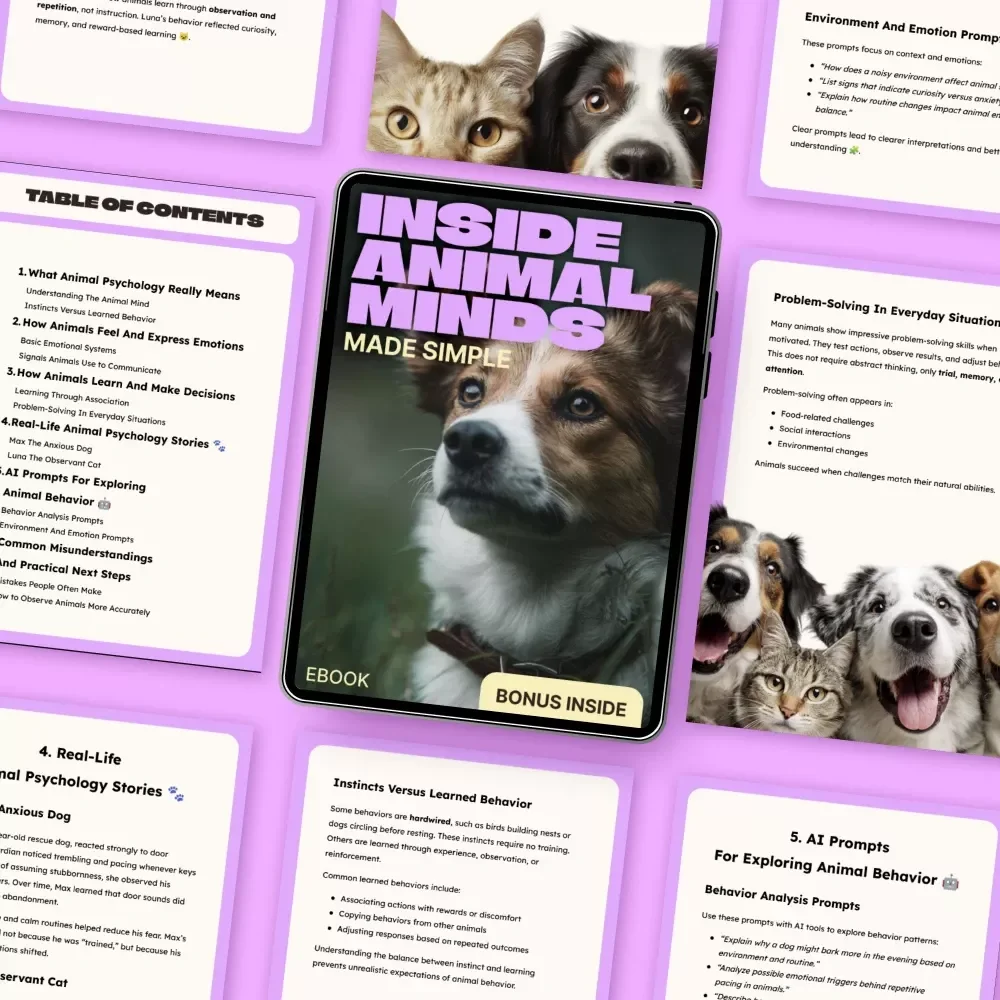 Inside Animal Minds, Made Simple | Ebook Guide to Animal Psychology Explained Simply for Pet Lovers, Students & Curious Minds