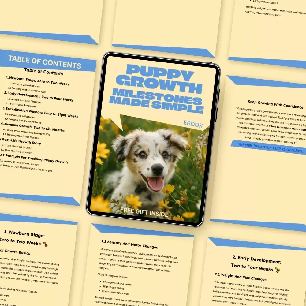 Puppy Growth Milestones Made Simple | Easy-to-Follow Puppy Growth Milestones Chart eBook for New Dog Owners