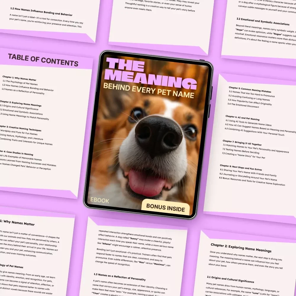The Meaning Behind Every Pet Name – A Heartfelt eBook for Pet Name Meaning Ideas, Creative Naming & Deeper Pet Bonds