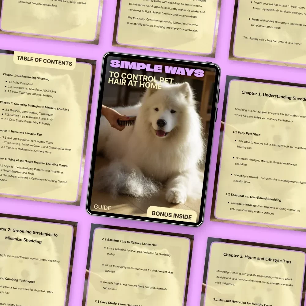 Simple Ways to Control Pet Hair at Home – Practical Guide for Shedding Control at Home, Grooming Routines & Cleaner Living Spaces (Digital Download)