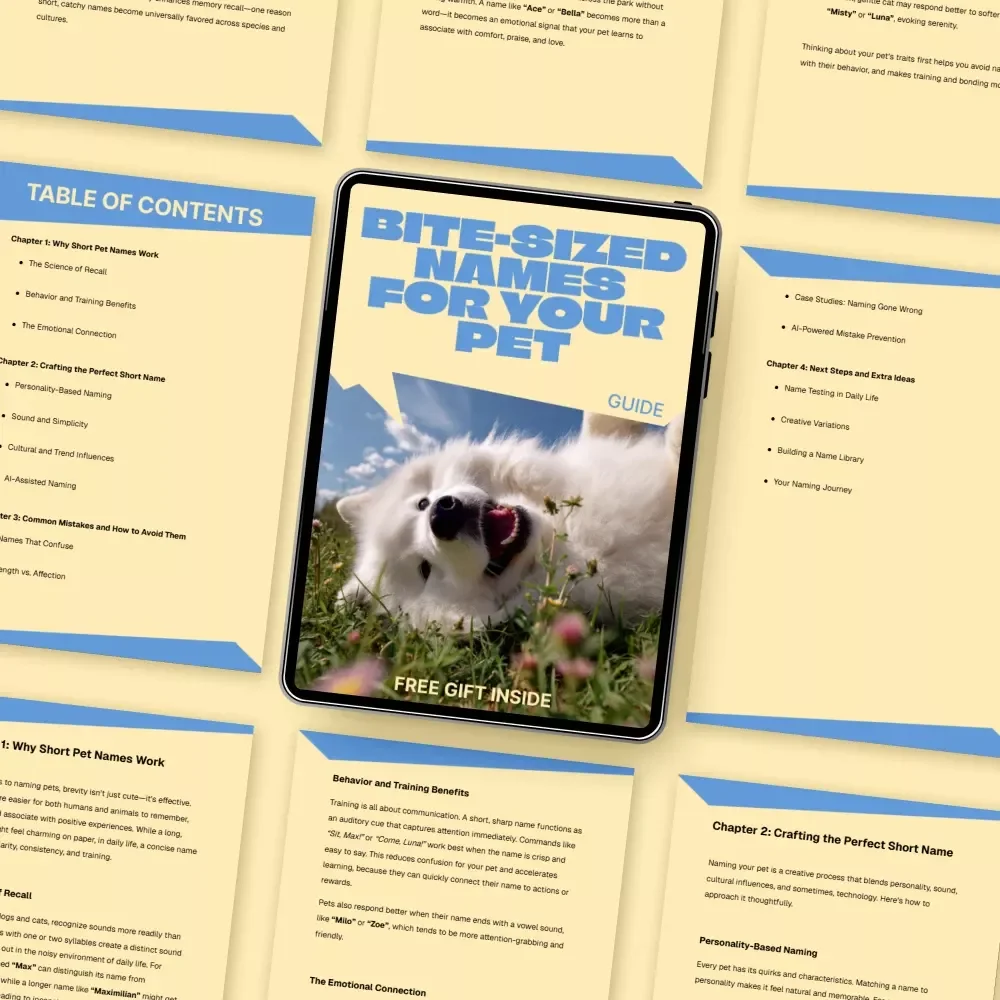 Bite-Sized Names for Your Pet – A Smart Guide to Short Pet Names That Work | Easy, Memorable & Train-Friendly Naming Guide