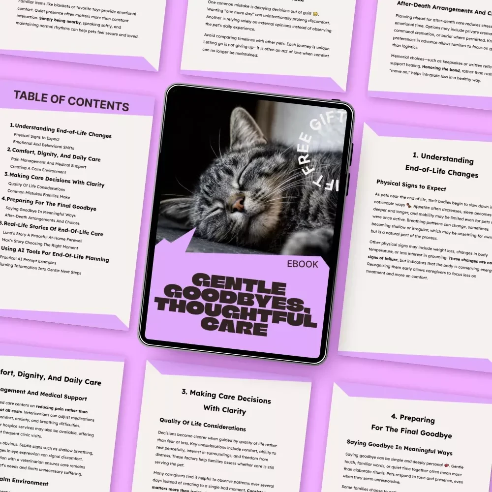 Gentle Goodbyes, Thoughtful Care – An End of Life Pet Care Planning eBook for Loving, Informed Decisions