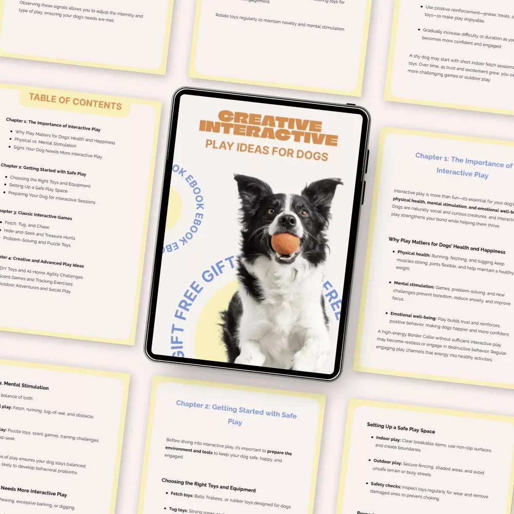 Creative Interactive Play Ideas for Dogs – Digital eBook Guide | interactive play ideas for dogs, Fun Training Games, Mental Stimulation Activities, Enrichment Play for Happy Dogs