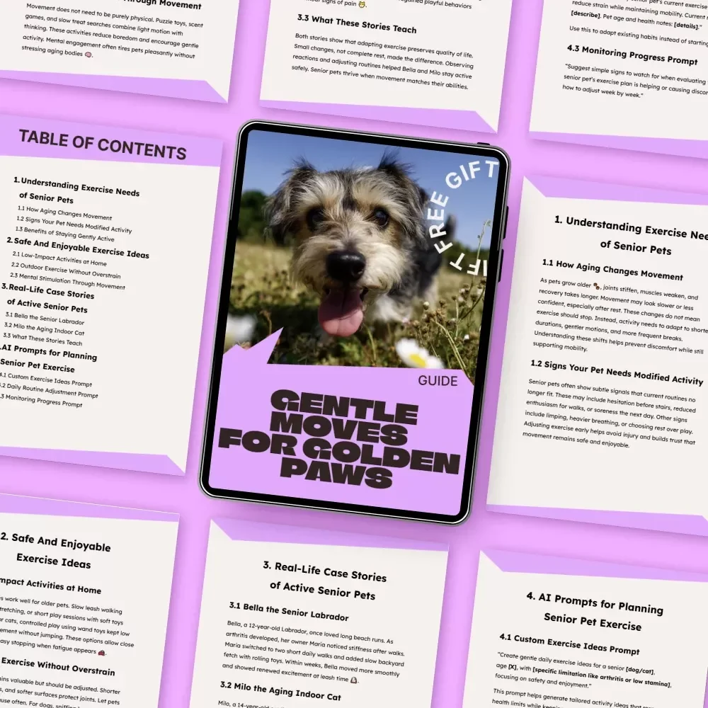 Gentle Moves for Golden Paws – A Practical Guide to Senior Pet Exercise Ideas for Aging Dogs & Cats