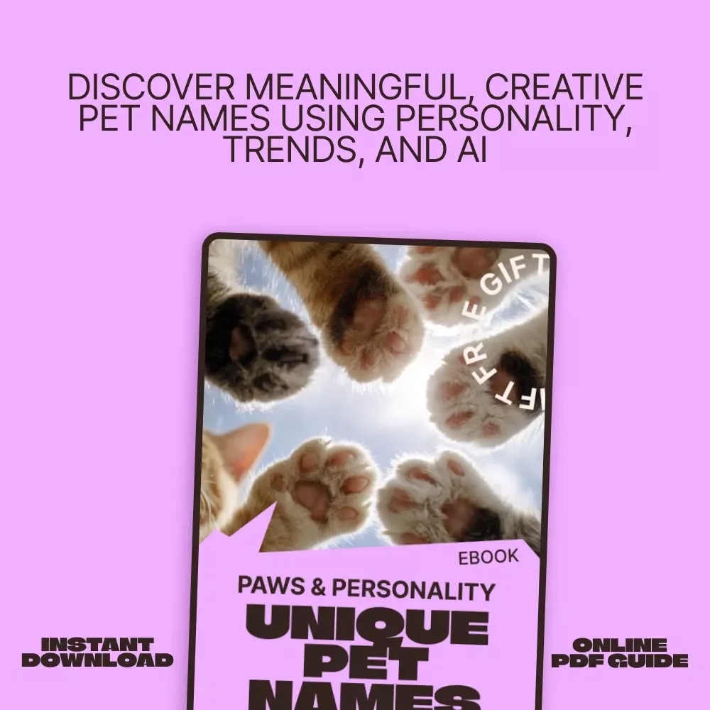 Paws & Personality: Unique Pet Names | Ebook of Unique Pet Name Ideas for Dogs, Cats & More