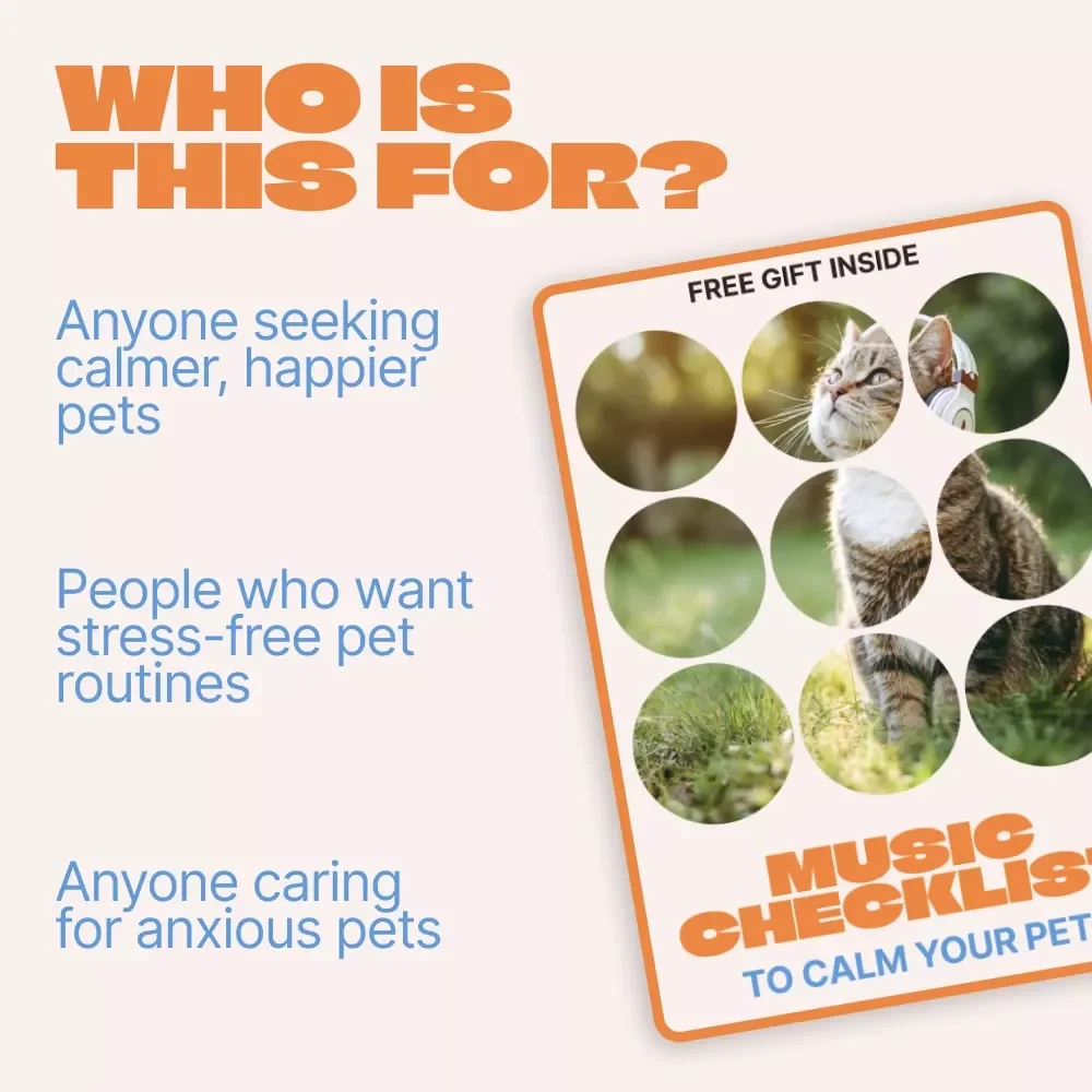 Music Checklist to Calm Your Pet – Easy Digital Checklist for Music That Calms Pets, Reduce Anxiety, Relax Dogs & Cats at Home