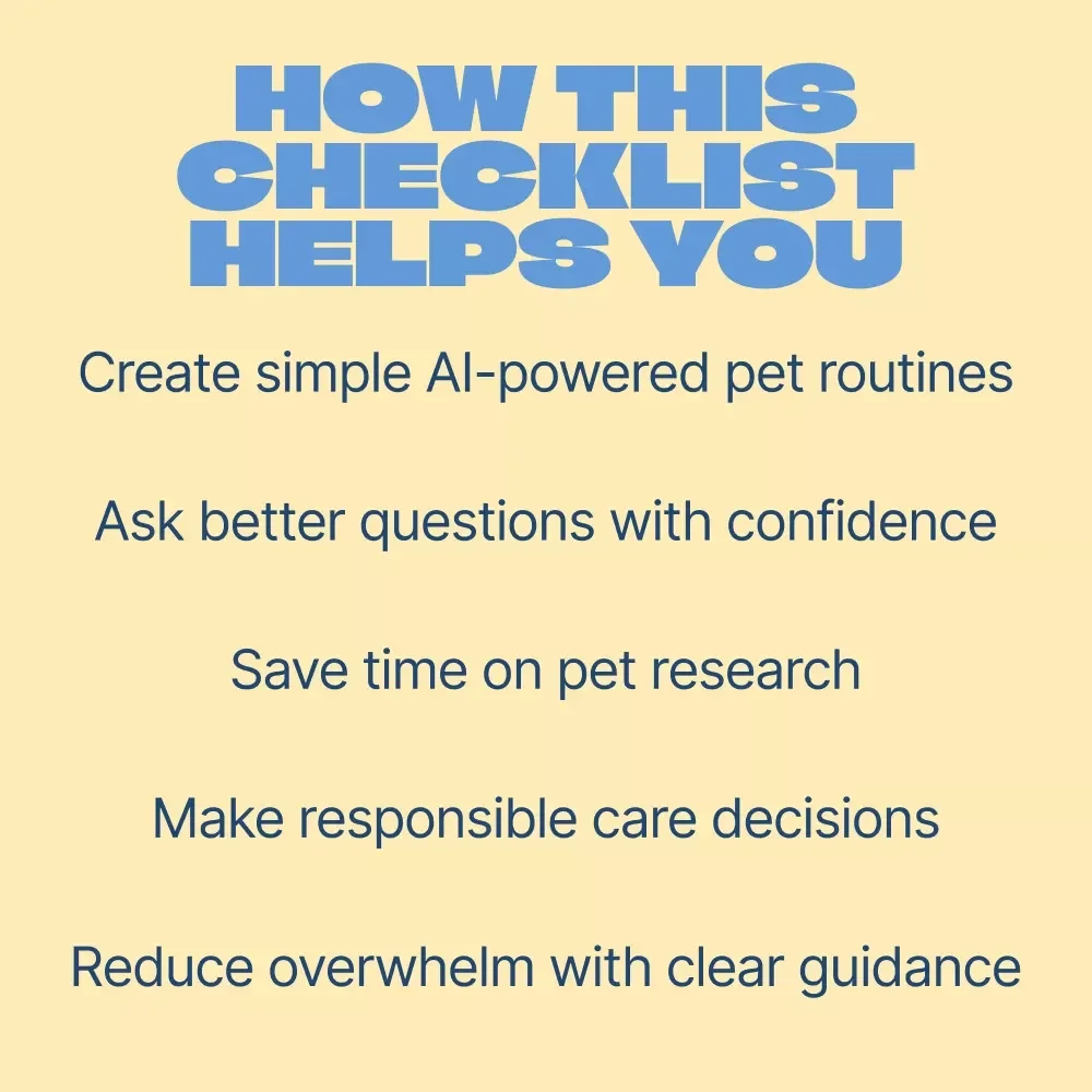 AI Learning Checklist for Modern Pet Owners | Smart, Simple AI Learning Plan for Pet Owners | Digital Checklist Download