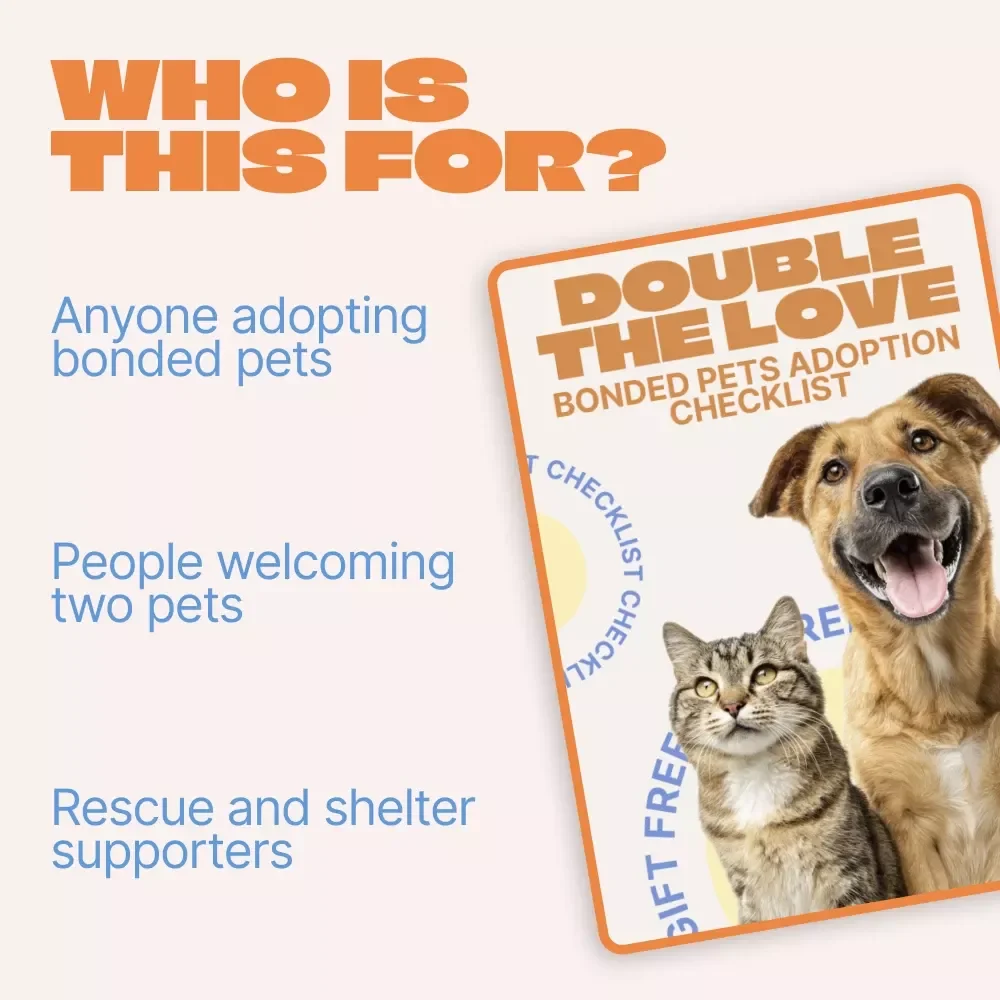 Double the Love: Bonded Pets Adoption Checklist | Essential Guide for Adopting Bonded Pets Together | Printable Digital Download