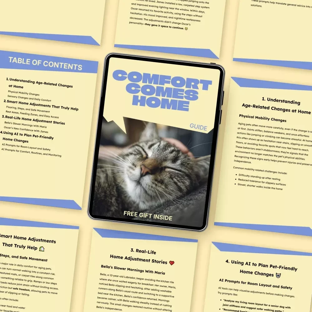 Comfort Comes Home | Gentle Home Adjustments for Aging Pets Guide | Senior Dog & Cat Comfort, Easy Home Setup, Pet Care Digital Download