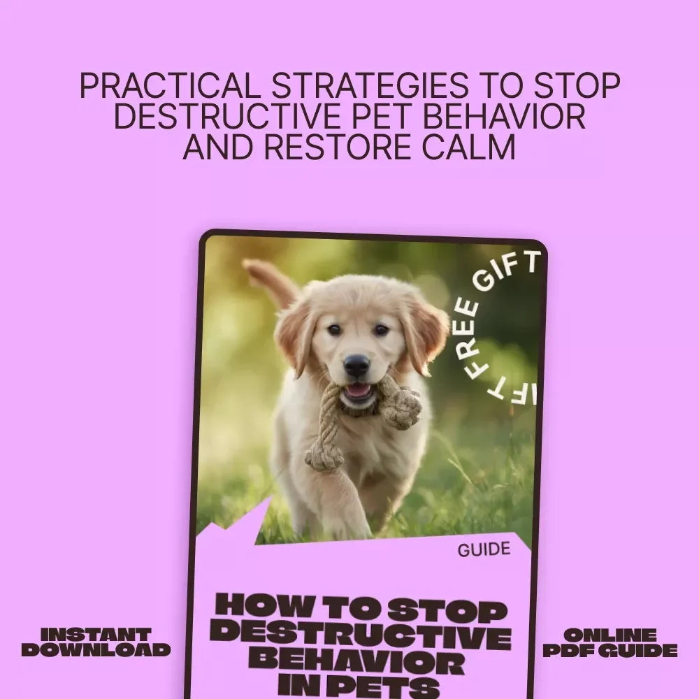 How to Stop Destructive Behavior in Pets | Practical Ebook Guide for Pet Owners | Training, Anxiety Relief & Daily Routines