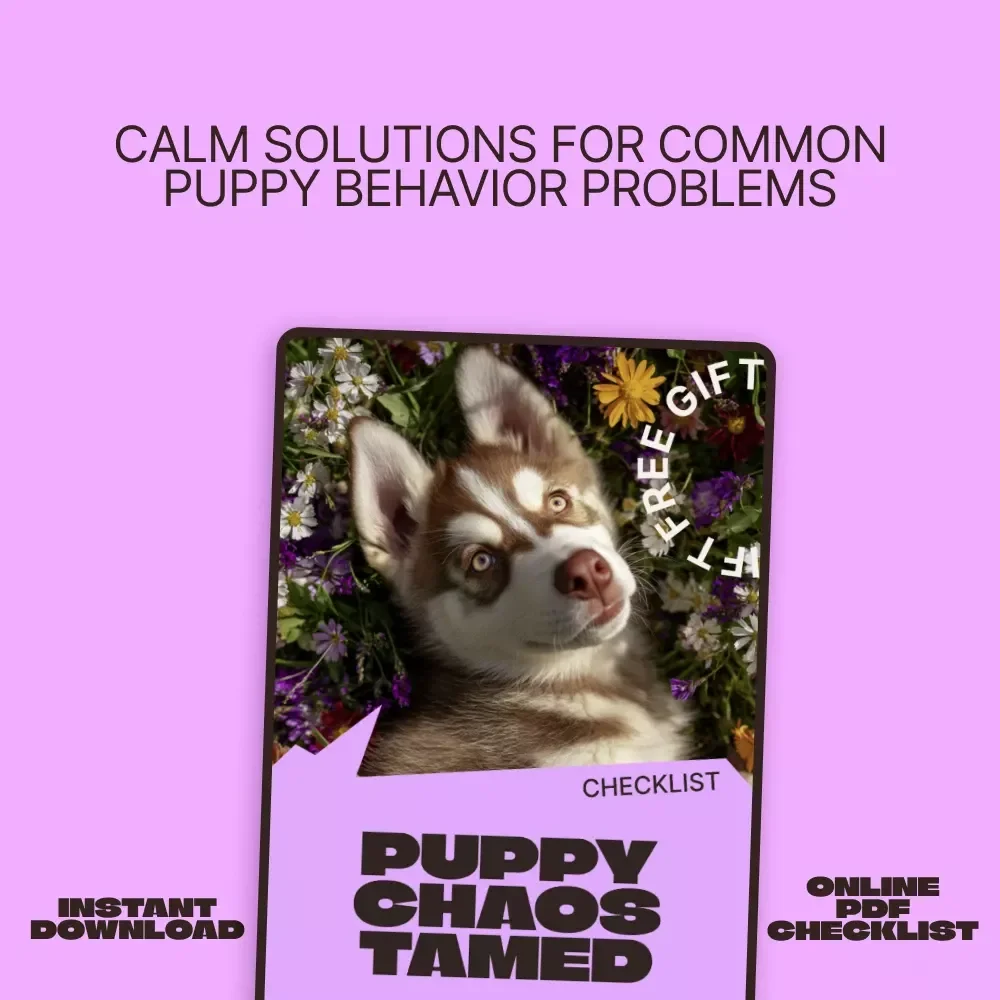 Puppy Chaos Tamed – Printable Puppy Training Checklist for Common Puppy Behavior Problems | New Puppy Survival Guide | Easy Daily Training Plan
