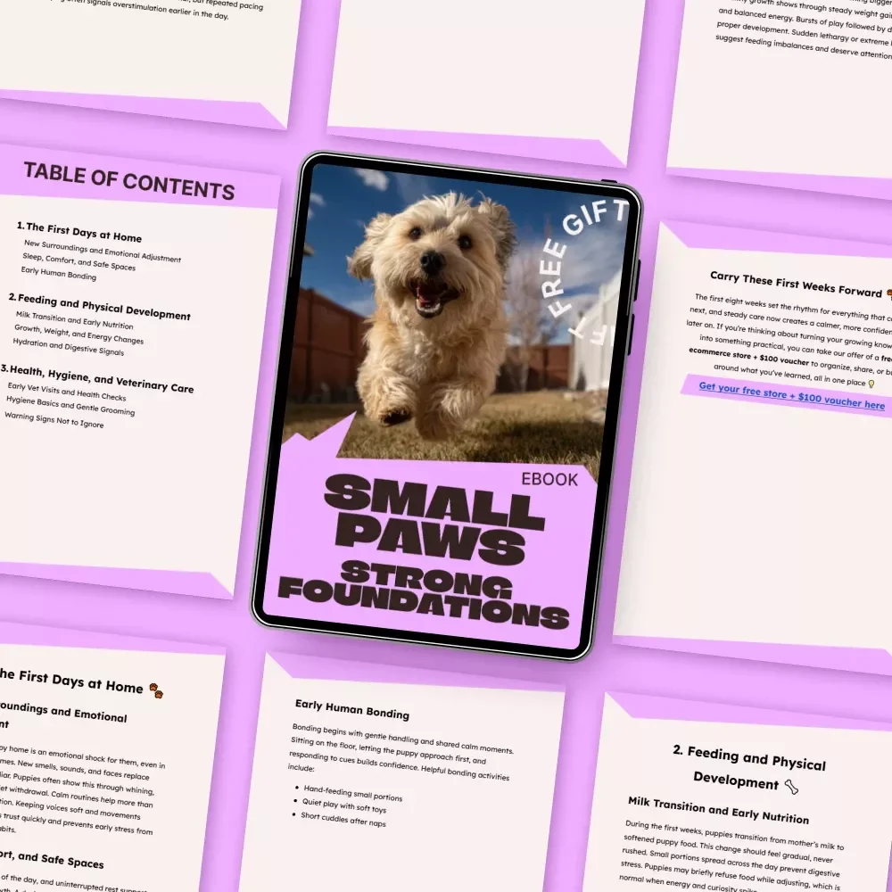 Small Paws, Strong Foundations – Puppy Care First 8 Weeks eBook for New Dog Owners | Essential Early Puppy Guide & Checklist