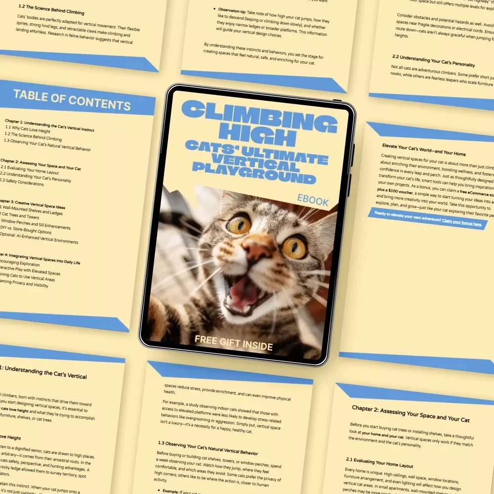 Climbing High: Cats’ Ultimate Vertical Playground | Smart Home-Friendly Ebook with Cat Vertical Space Ideas for Happy, Active Indoor Cats