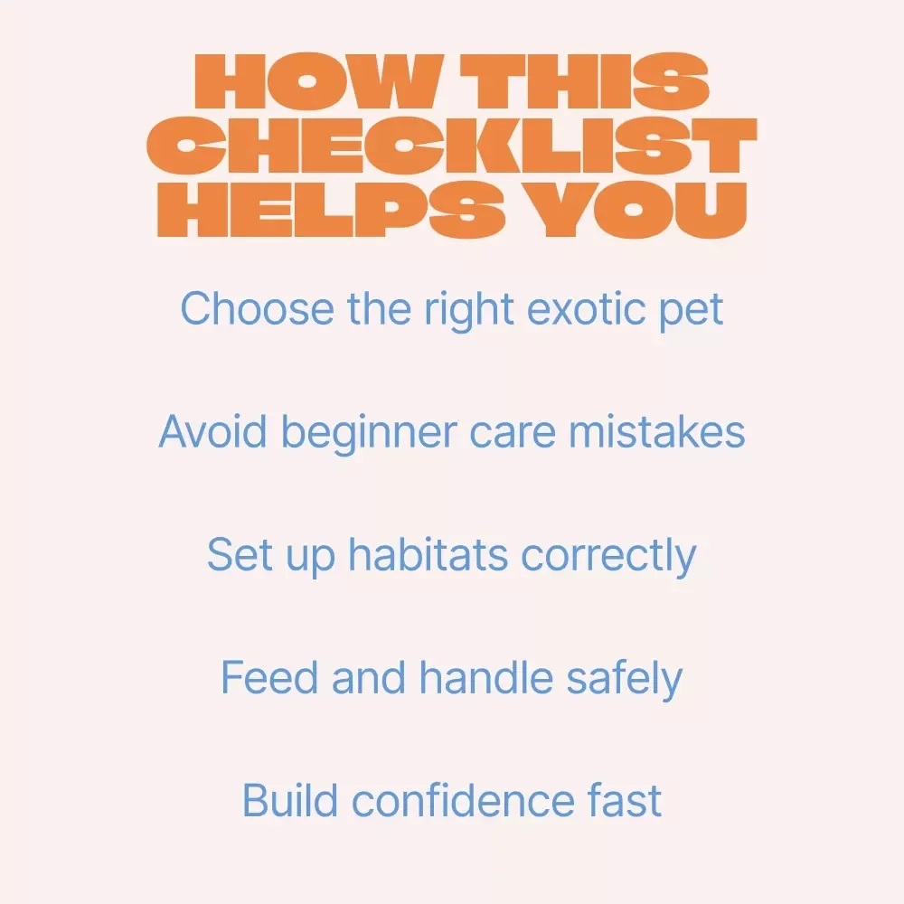 Exotic Pet Starter Checklist | Ultimate Beginner Guide for Exotic Pets for Beginners | Easy Care, Habitat & Feeding Setup