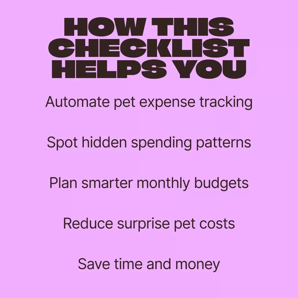 Ultimate AI Pet Expense Tracking Checklist | Smart Digital Pet Budget Planner | Easy ai pet expense tracking for Pet Owners