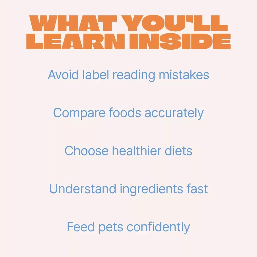 Pet Food Labels Explained Simply | Easy-to-Read eBook Guide for Pet Owners, Learn pet food labels explained with Confidence