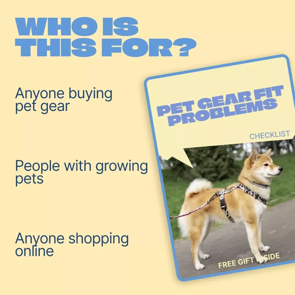 Pet Gear Fit Problems – Smart Checklist for Solving pet gear fit problems | Printable Digital Download for Dogs & Cats
