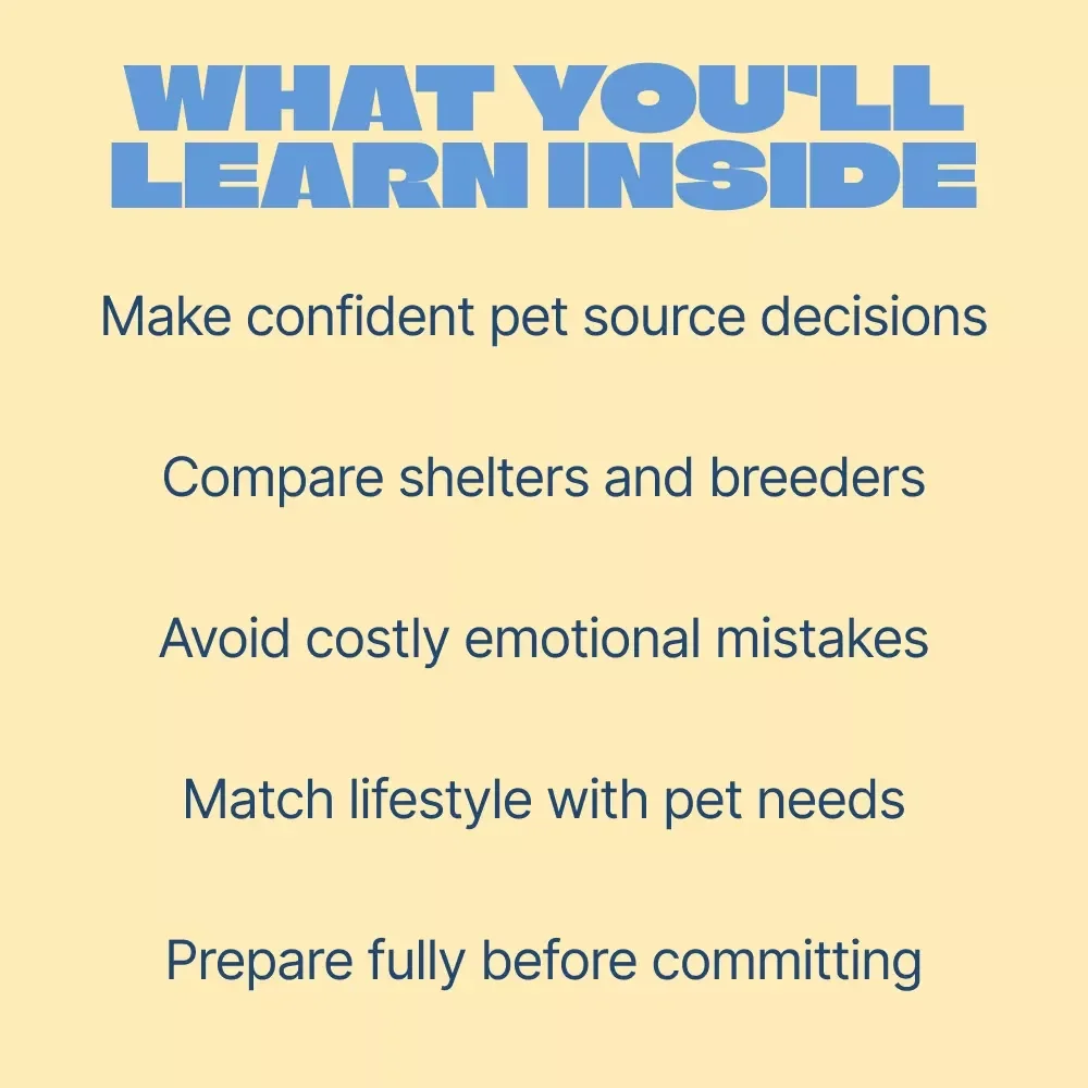 Shelter Or Breeder, Making the Right Choice | Honest Guide to shelter vs breeder differences | Pet Adoption & Buying Decision eBook