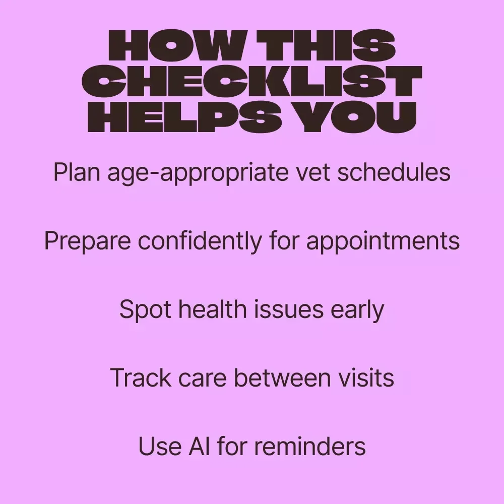 The Vet Visit Vitality Checklist | Pet Health Care Planner | How Often Pets Need Vet Visits Guide | Printable & Digital Download