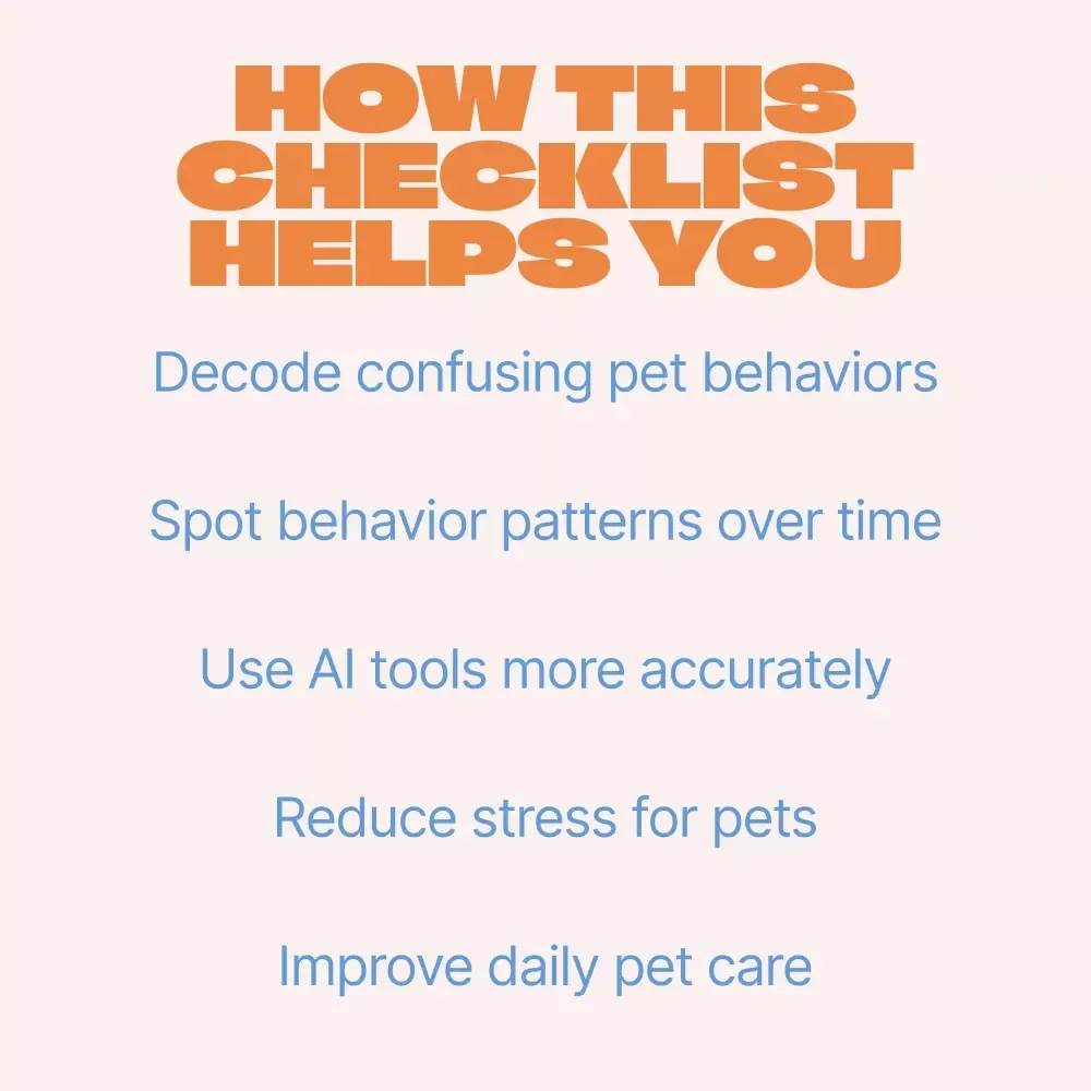An AI-Powered Behavior Decoder Checklist | AI Explains Pet Behavior | Smart Pet Behavior Guide & Digital Checklist