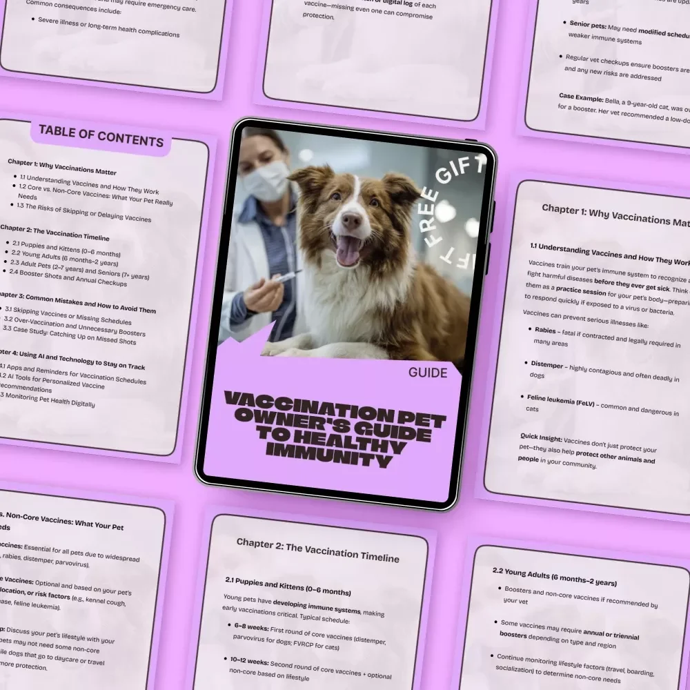 Vaccination Pet Owner’s Guide to Healthy Immunity | Complete Pet Vaccination Schedule Basics Guide for Dogs & Cats | Digital Download