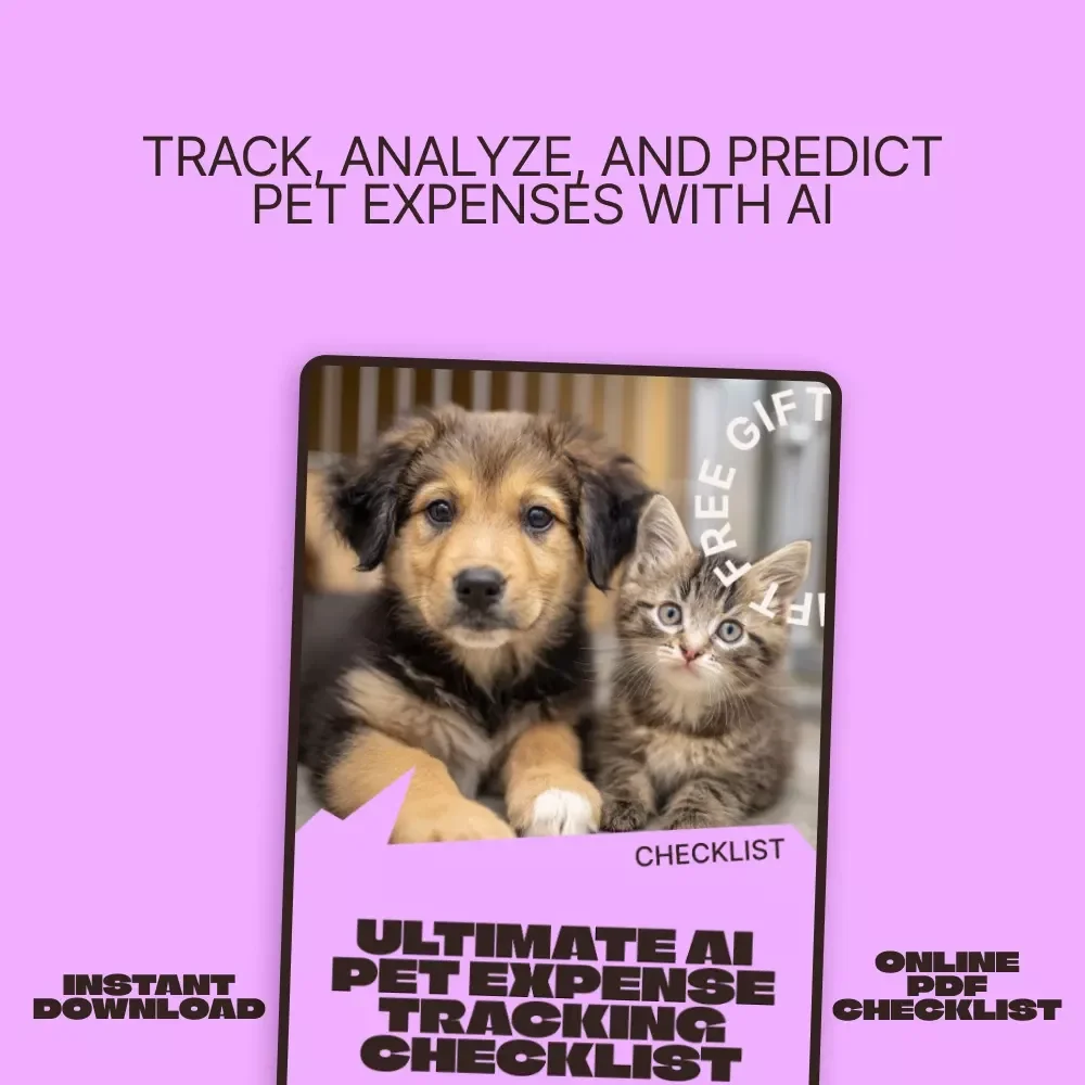 Ultimate AI Pet Expense Tracking Checklist | Smart Digital Pet Budget Planner | Easy ai pet expense tracking for Pet Owners