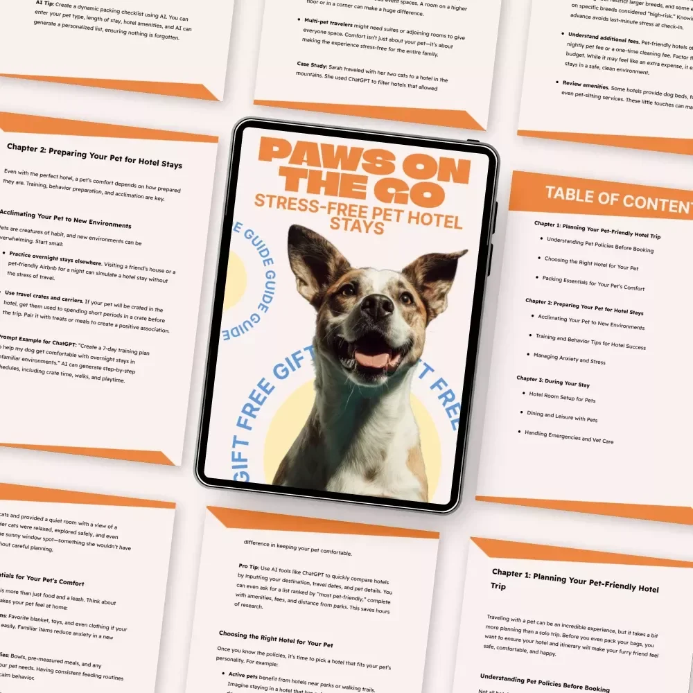 Paws on the Go: Stress-Free Pet Hotel Stays | Pet-Friendly Hotel Travel Guide for Dogs & Cats | Anxiety-Free Pet Travel eBook & Checklist