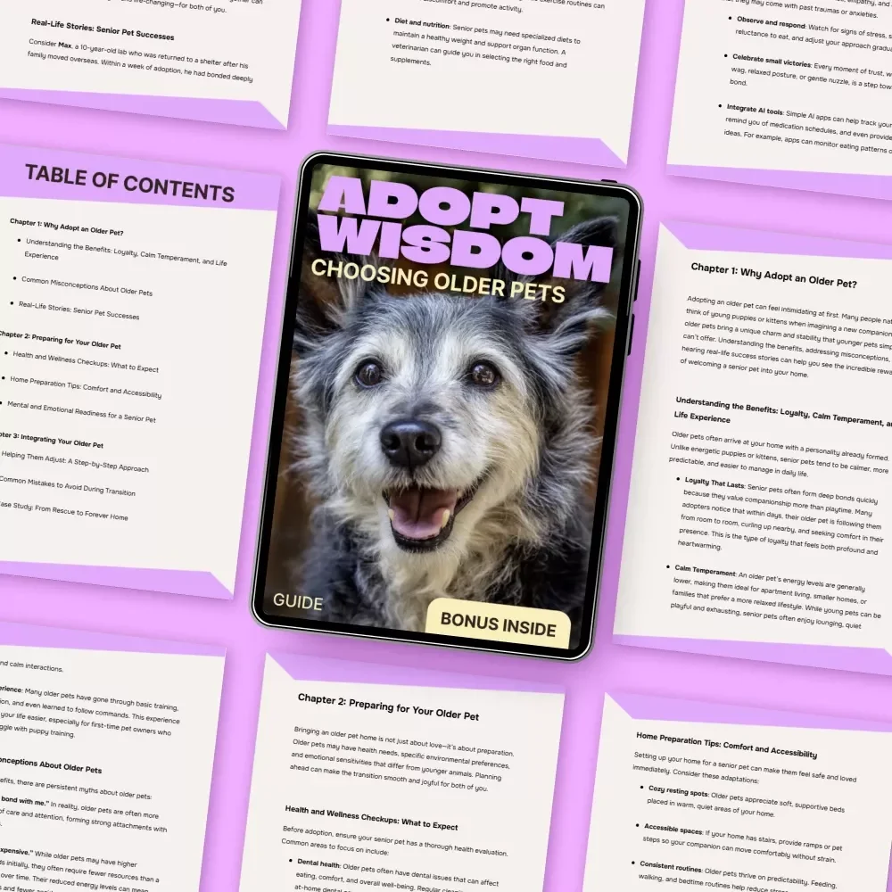 Adopt Wisdom: Choosing Older Pets | Heartfelt Guide to adopting older pet pros cons & Confident Senior Pet Adoption