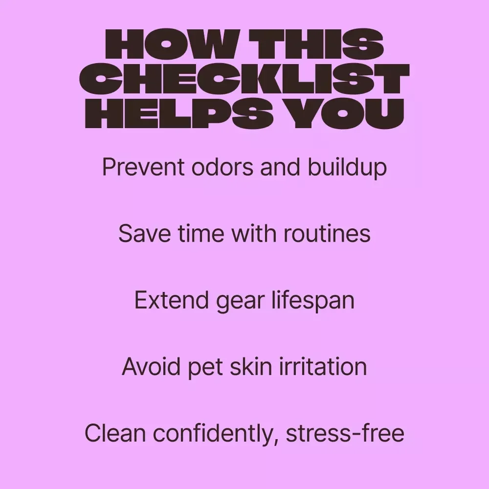 Pet Gear Cleaning Checklist | Digital Download for Easy Pet Gear Care, Pet Gear Cleaning Tips & Smart Maintenance