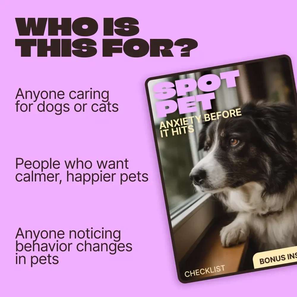 Spot Pet Anxiety Before It Hits | Printable Checklist for Early Signs of Anxiety in Pets | Pet Behavior Awareness Digital Download