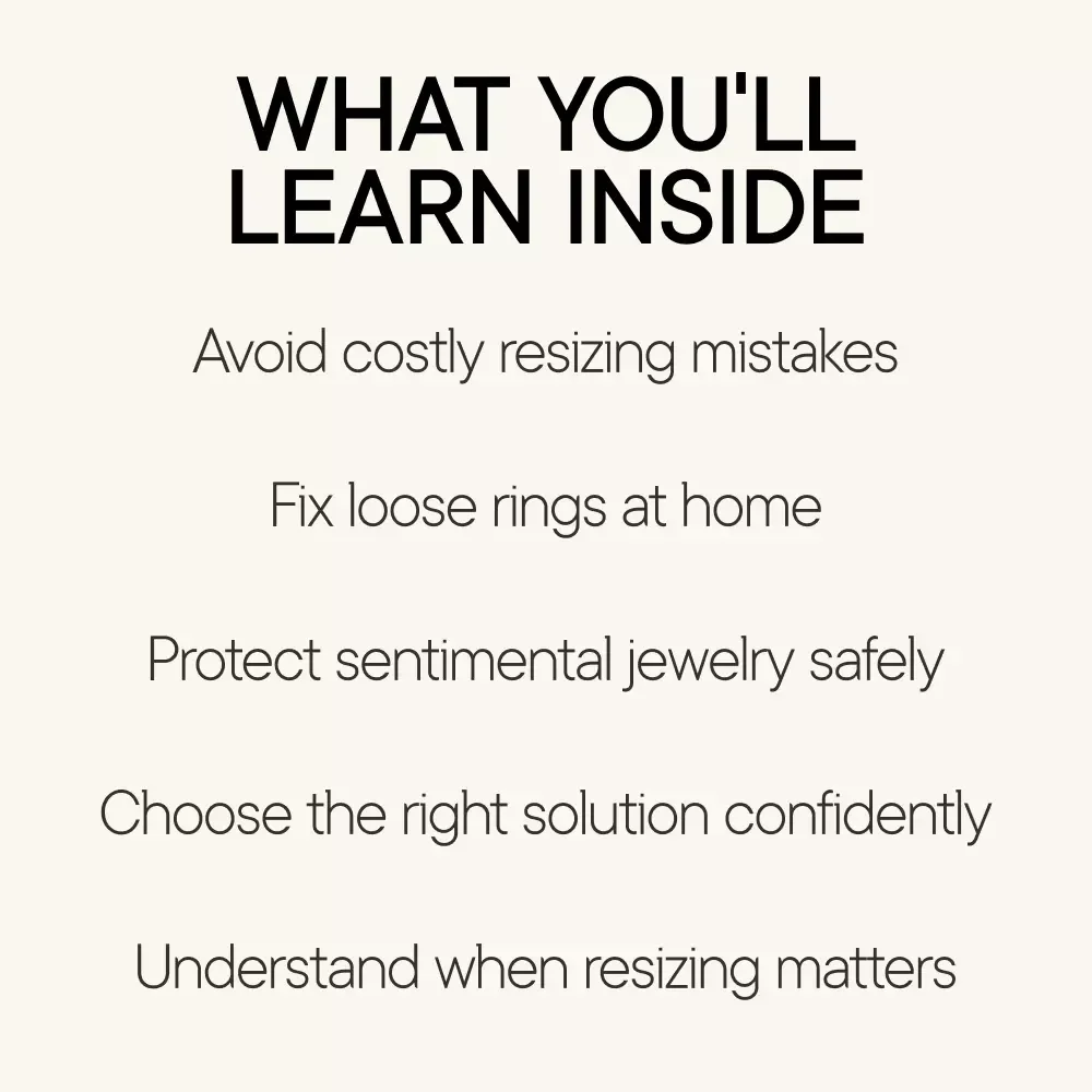 A Perfect Fit Without Saying Goodbye to Your Ring – Ring Too Big Fix Guide, Ring Fit Solutions eBook, At-Home Ring Sizing Help, Jewelry Care Digital Download