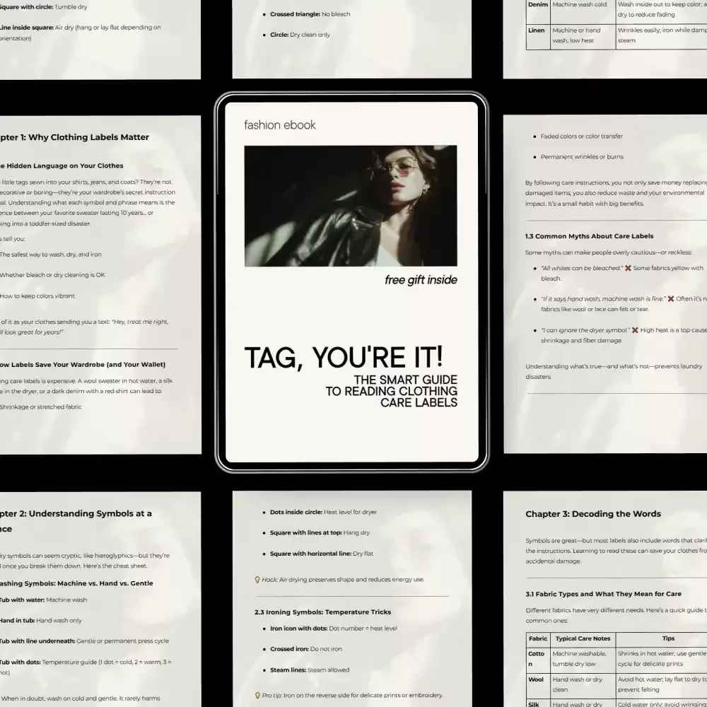 Tag, You’re It! The Smart Guide to Reading Clothing Care Labels – Easy How to Read Clothing Care Labels eBook for Laundry Care, Fabric Symbols & Wardrobe Protection