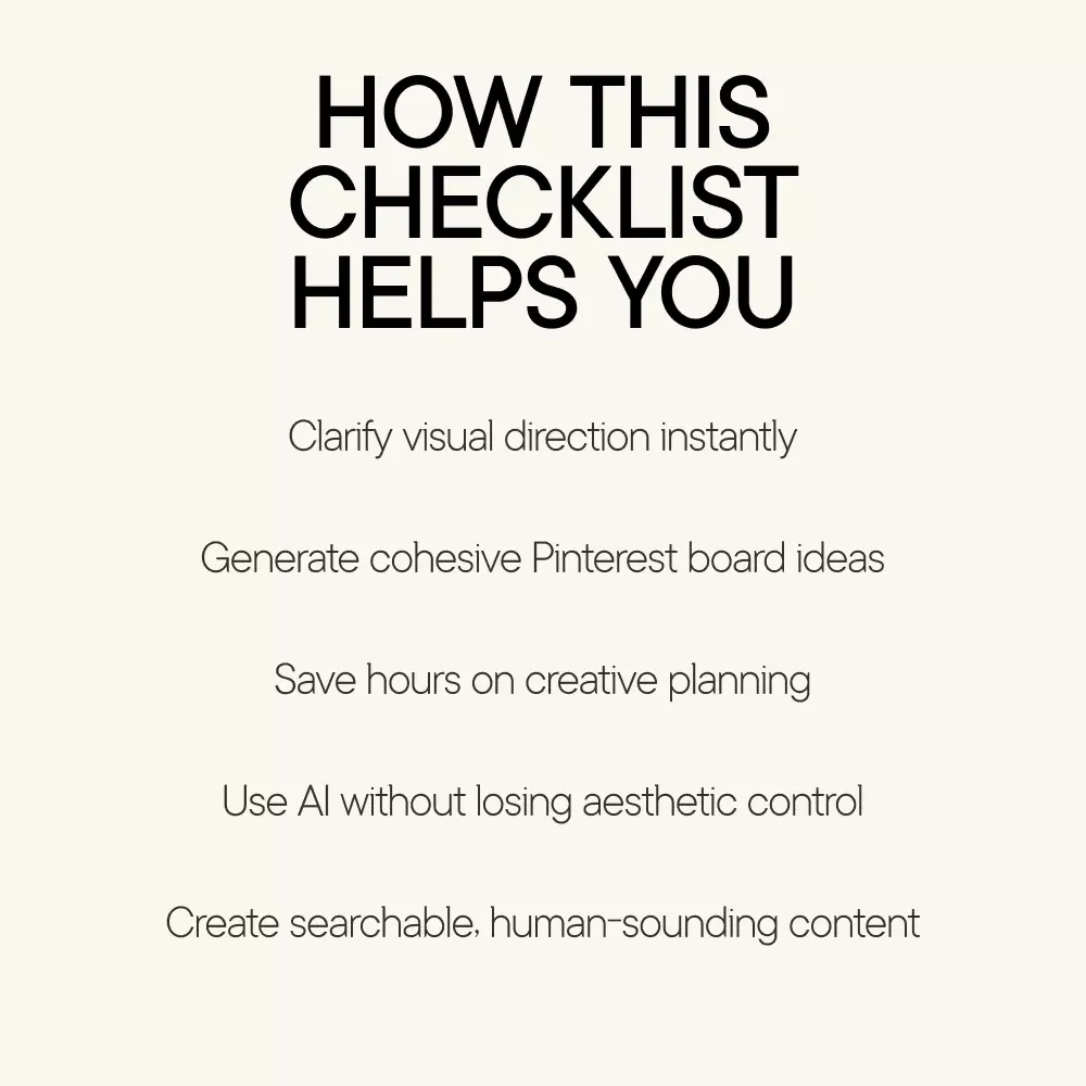 AI Mood Board Magic for Pinterest | Checklist for AI for Generating Pinterest Mood Board Ideas, Aesthetic Boards, Brand Vibes & Content Planning