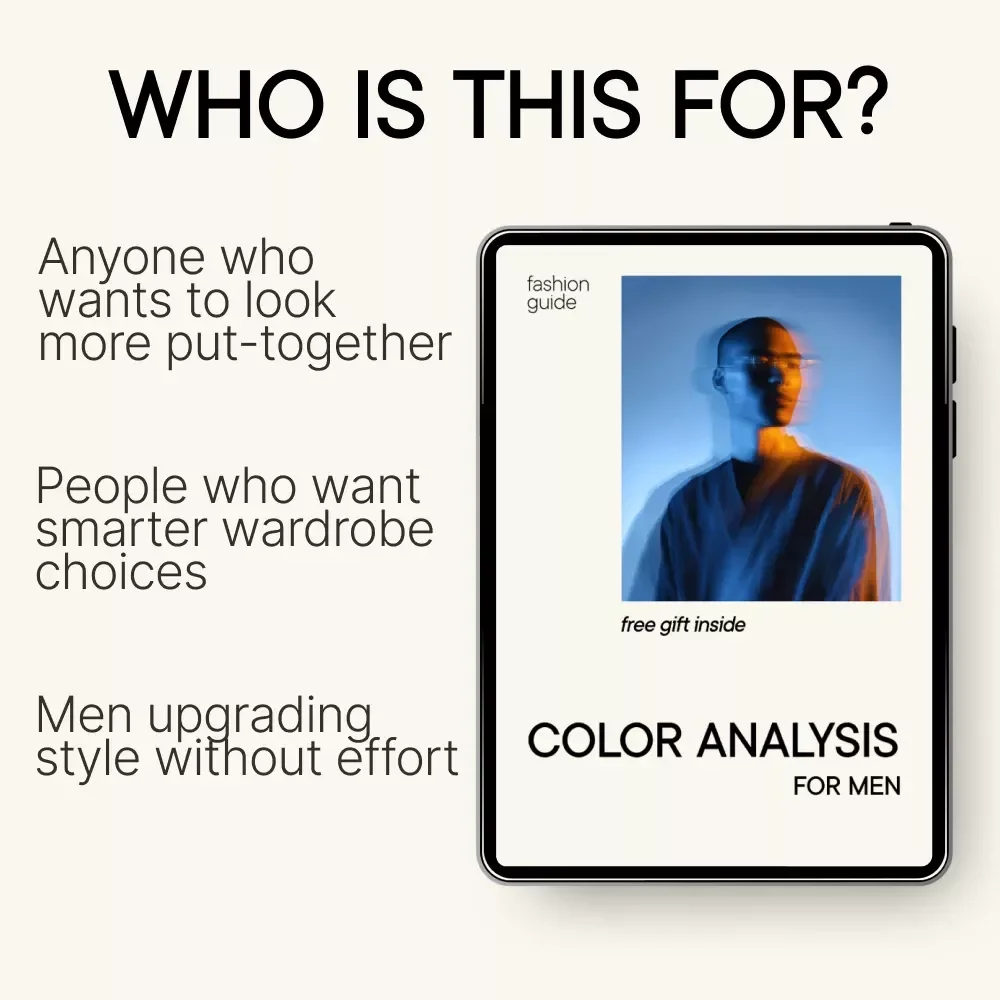 Color Analysis for Men | Digital Style Guide, Men’s Color Palette Workbook, Personal Color Analysis eBook, Wardrobe & Outfit Color Guide