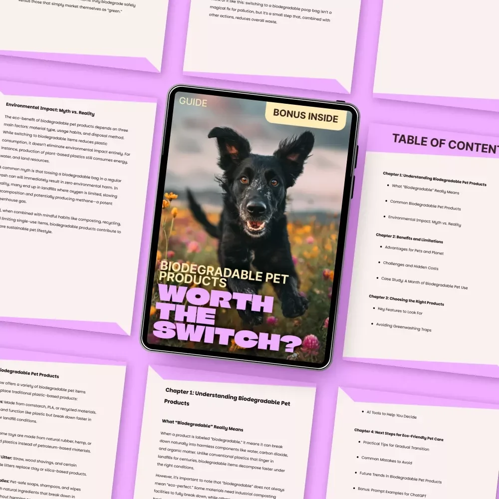 Biodegradable Pet Products: Worth the Switch | Eco-Friendly Pet Care Guide, Sustainable Pet Supplies eBook, Green Pet Products Checklist