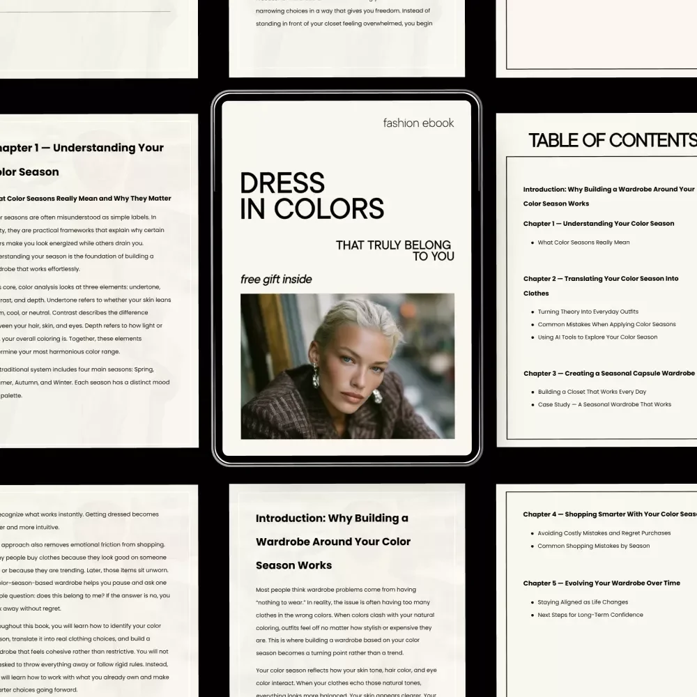 Dress in Colors That Truly Belong to You – Color Season Wardrobe Guide, Seasonal Color Analysis eBook, Capsule Closet Styling Download