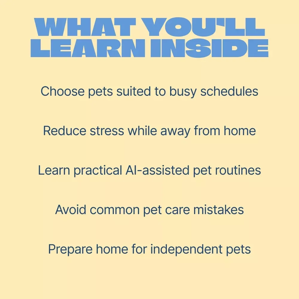 Pets That Can Be Left Alone Longer – Ultimate Guide for Pet Owners, eBook, and Checklist on Pets That Can Be Left Alone Longer